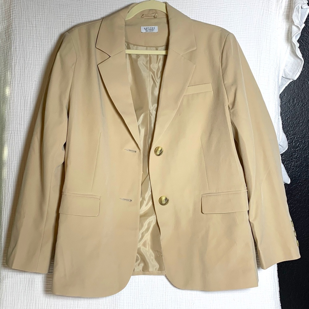 Miss Selfridge petites tan blazer jacket sz 8 (M)